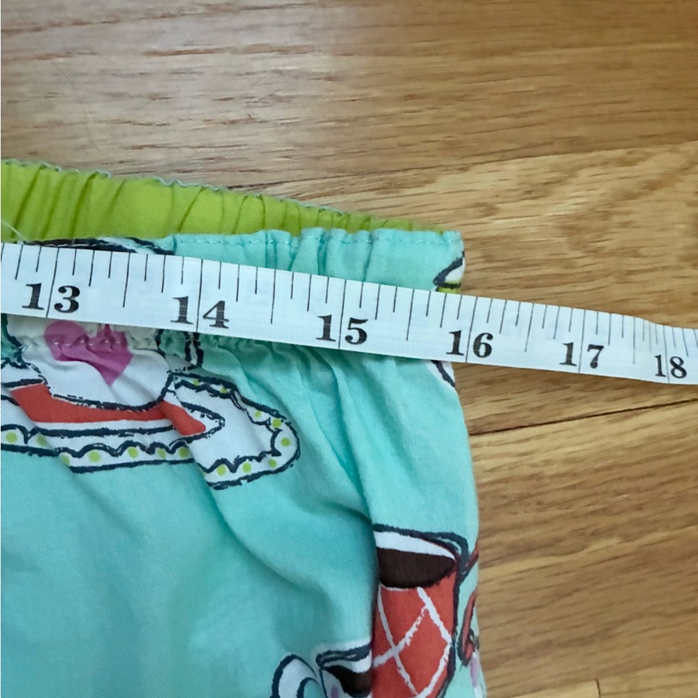 P.J. Salvage Cotton Pajama Set Short Sleeve Morning Breakfast Coffee Teal Size L - Picture 13 of 15